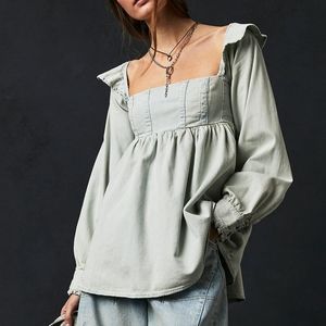 Free People About You Denim Babydoll Dress Tunic S
